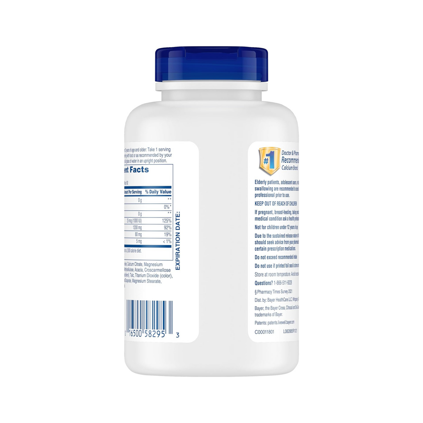 Citracal Calcium + D3 Slow Release - 1200mg, 185 Cápsulas