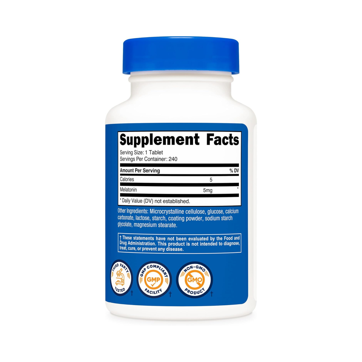 Combo 2x Nutricost Melatonina 5 mg, (5 mg por Dose), 240 Comprimidos