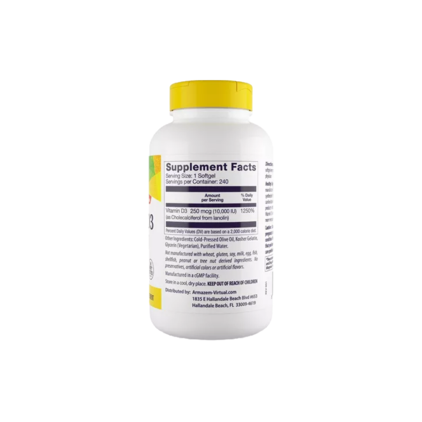 Combo 3 Healthy Origins Vitamina D3 10000 IU 240 Softgels