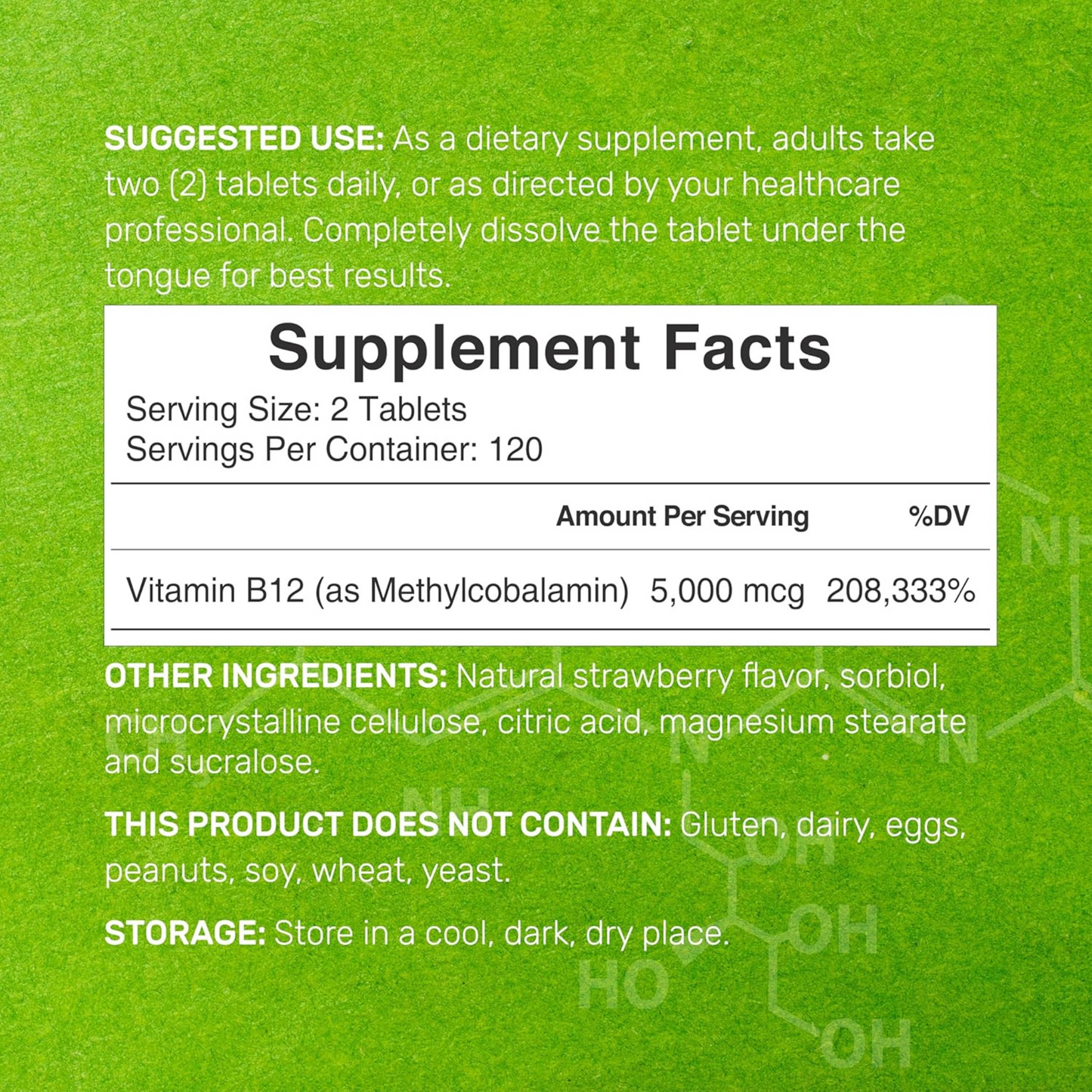 DEAL SUPPLEMENT Methyl B-12 5000 mcg 240 Comprimidos Mastigáveis