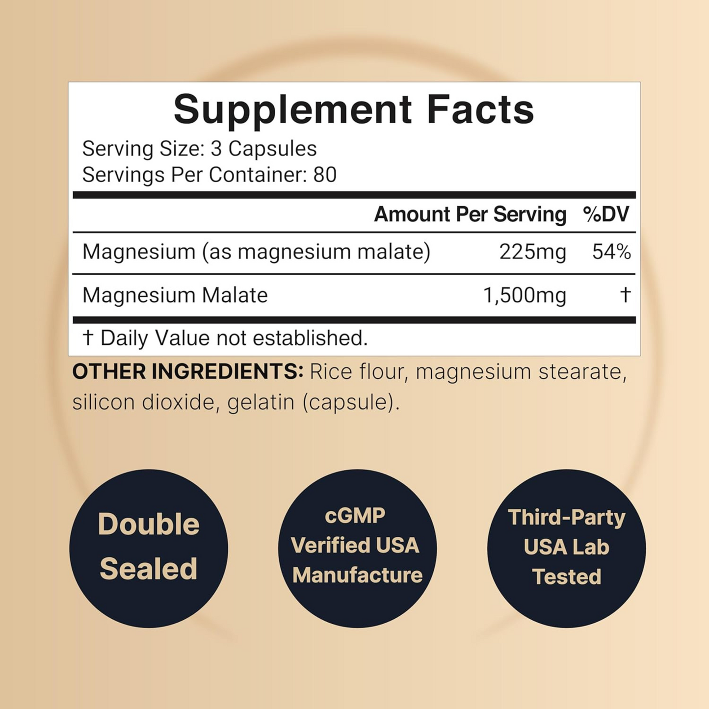 Combo 4 Naturebell Magnesium Malate, 1.500mg (em 3 Cápsulas), 240 Cápsulas