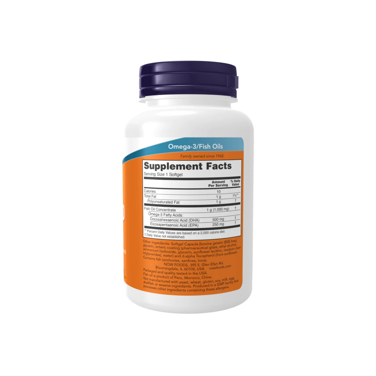 Combo 1 Now Foods Omega 3 1000 MG DHA 500 EPA 250 180 Softgels + 1 Now Foods Ultra Omega 3 1000 MG EPA 500 DHA 250 180 Softgels