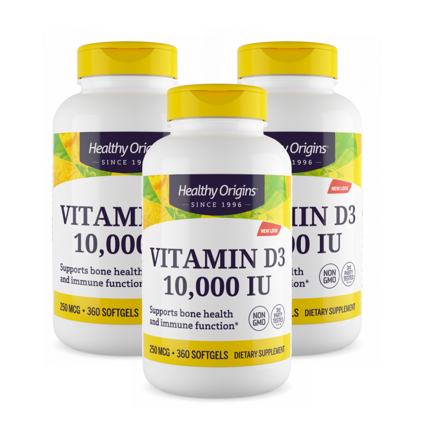 Combo 3 Healthy Origins Vitamina D3 10000 IU 360 Softgels