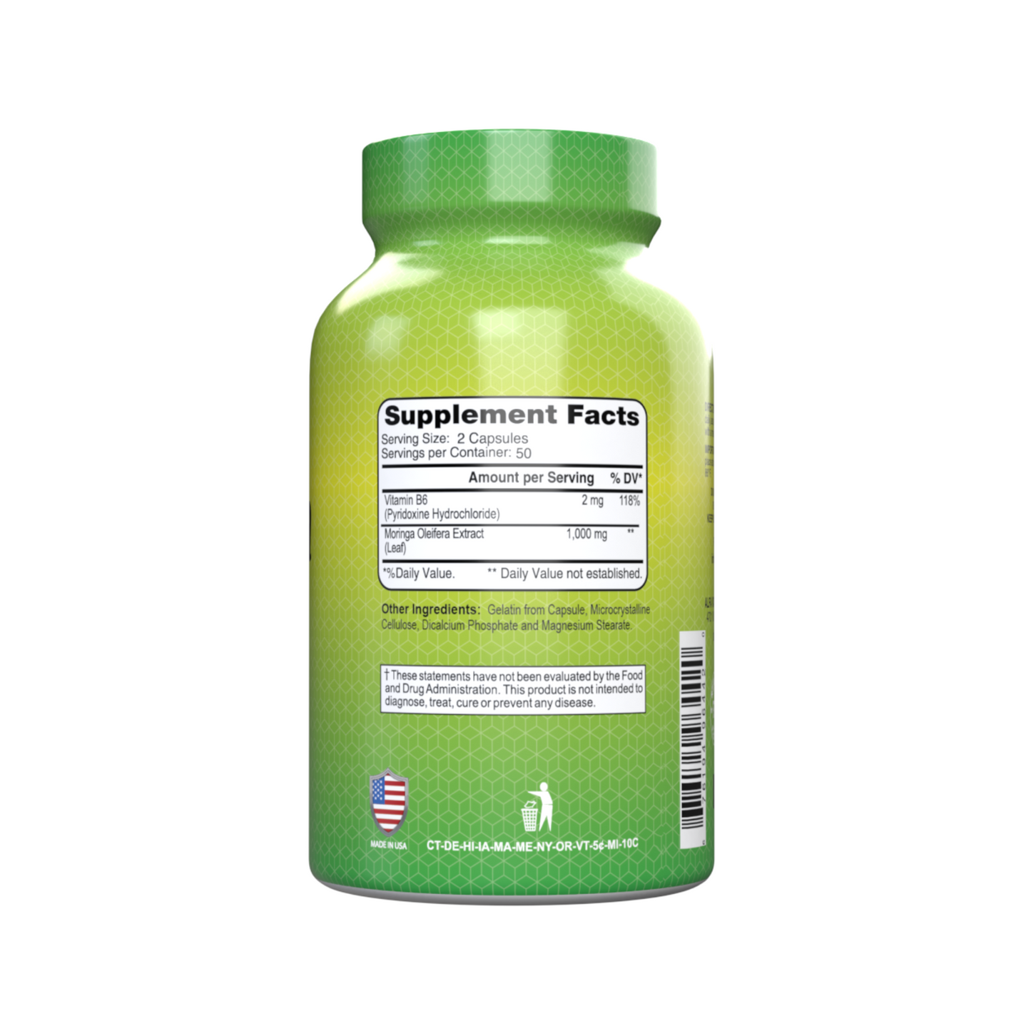 Suplemento Alfa Vitamins Moringa, 1000 mg, 100 Cápsulas