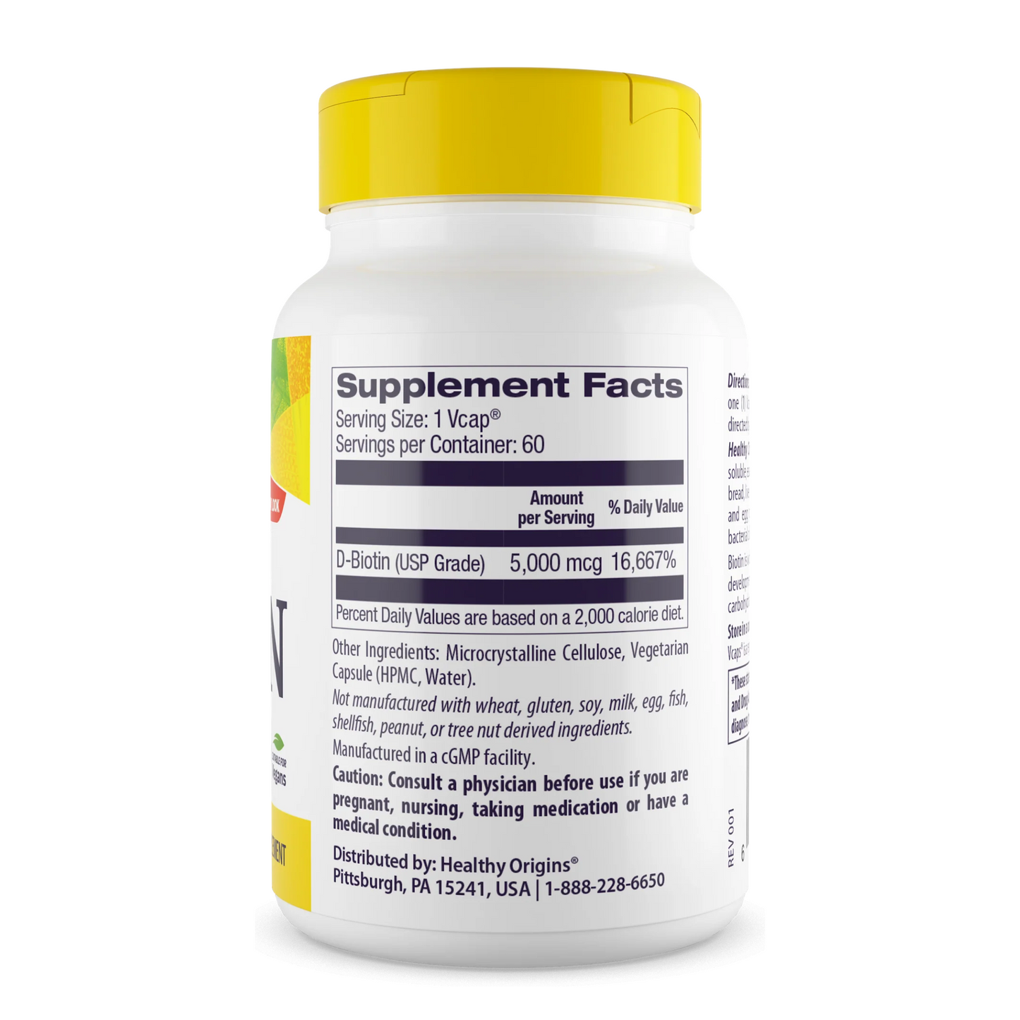 Healthy Origins, Biotin, 5,000 mcg, 150 Vcaps