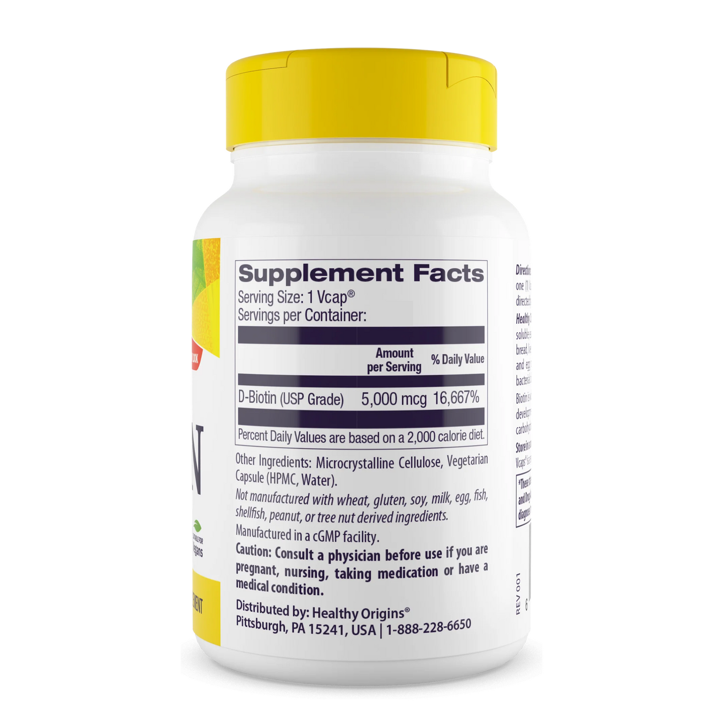 Healthy Origins, Biotin, 5,000 mcg, 360 Vcaps