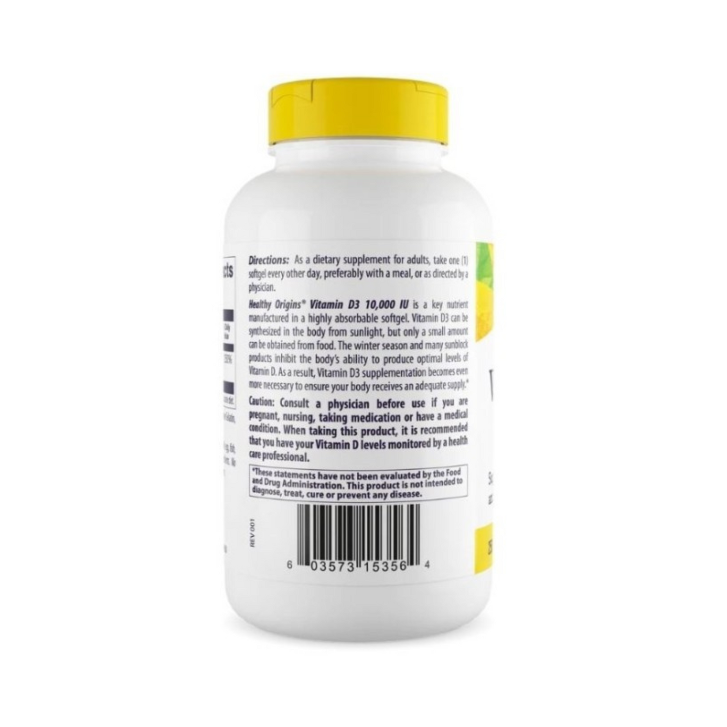 Healthy Origins, Vitamina D3, 250mcg, 10000 IU, 120 Softgels