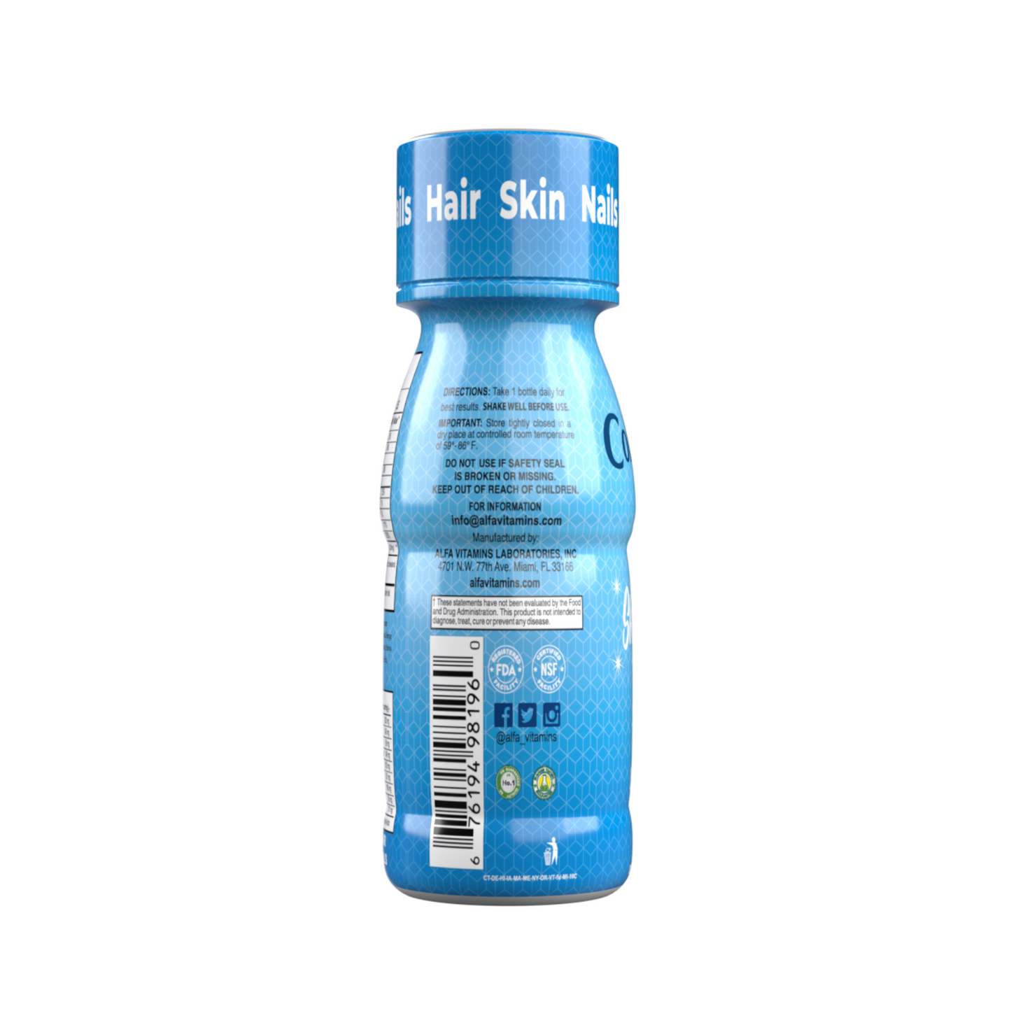 Suplemento Alfa Vitamins Shot de colágeno Skin Glow