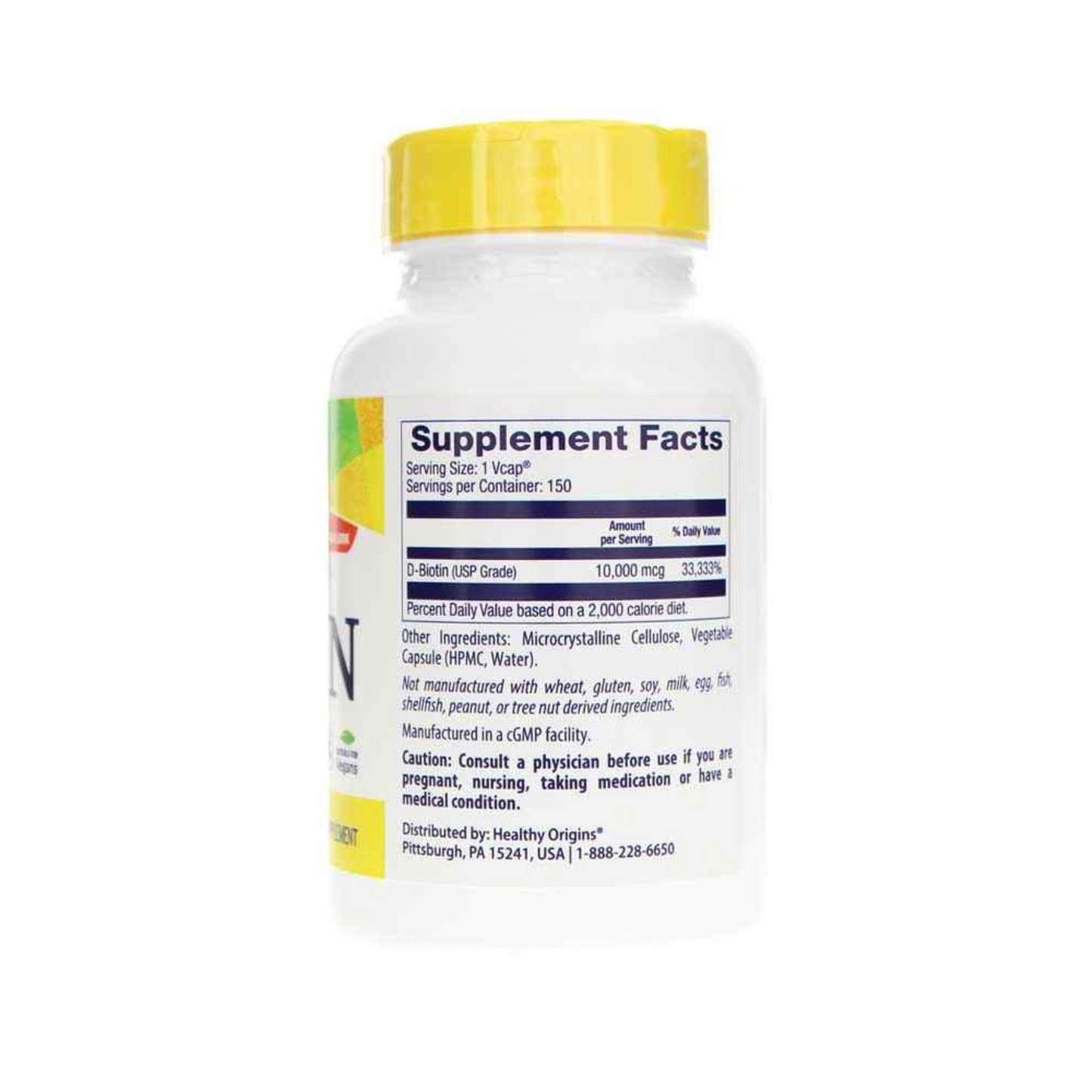 Healthy Origins Biotina, 10000 mcg, 150 Cápsulas Vegetais