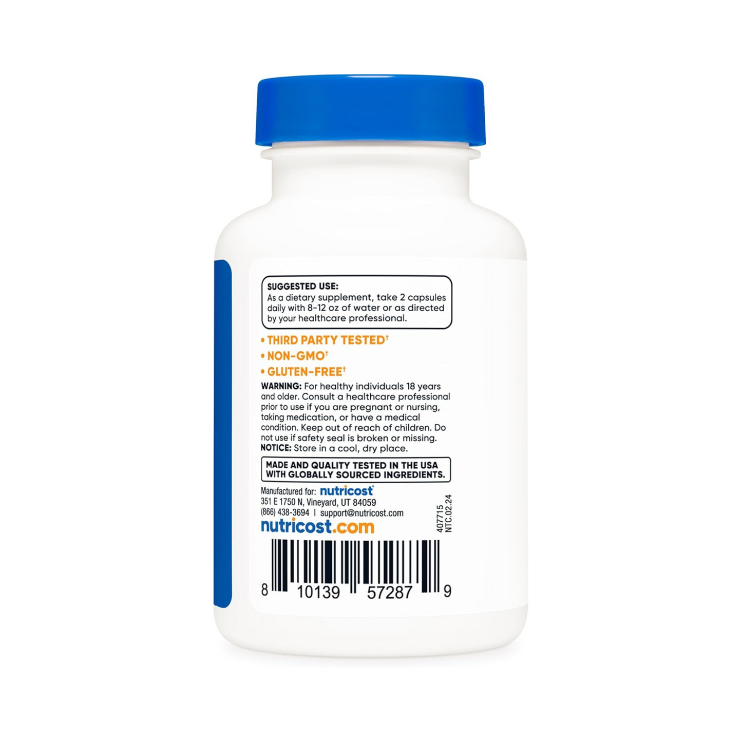 Nutricost Berberina HCl 600 mg, 60 Cápsulas Vegetarianas