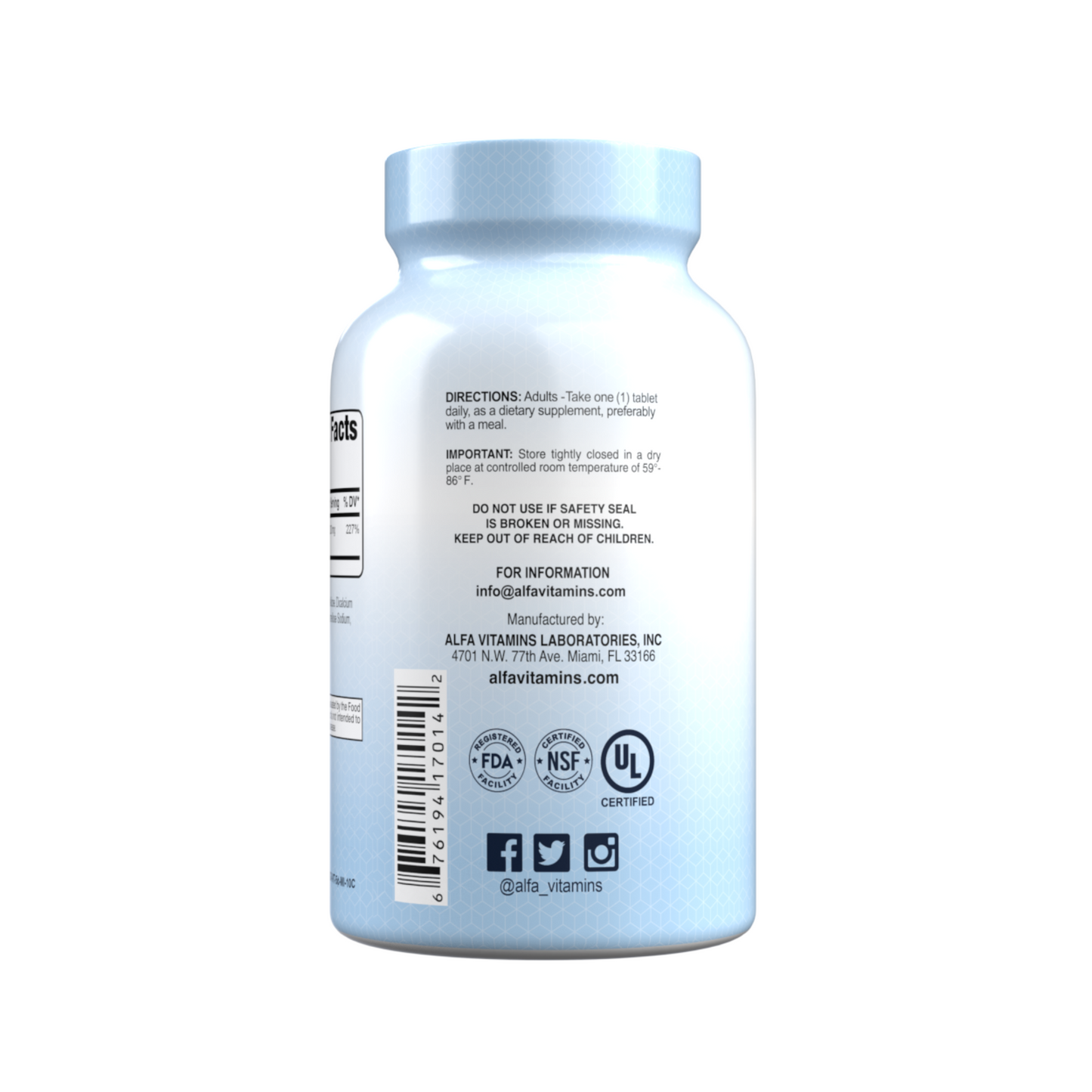 Suplemento Alfa Vitamins Gluconato de Zinco, 200 mg, 100 Comprimidos