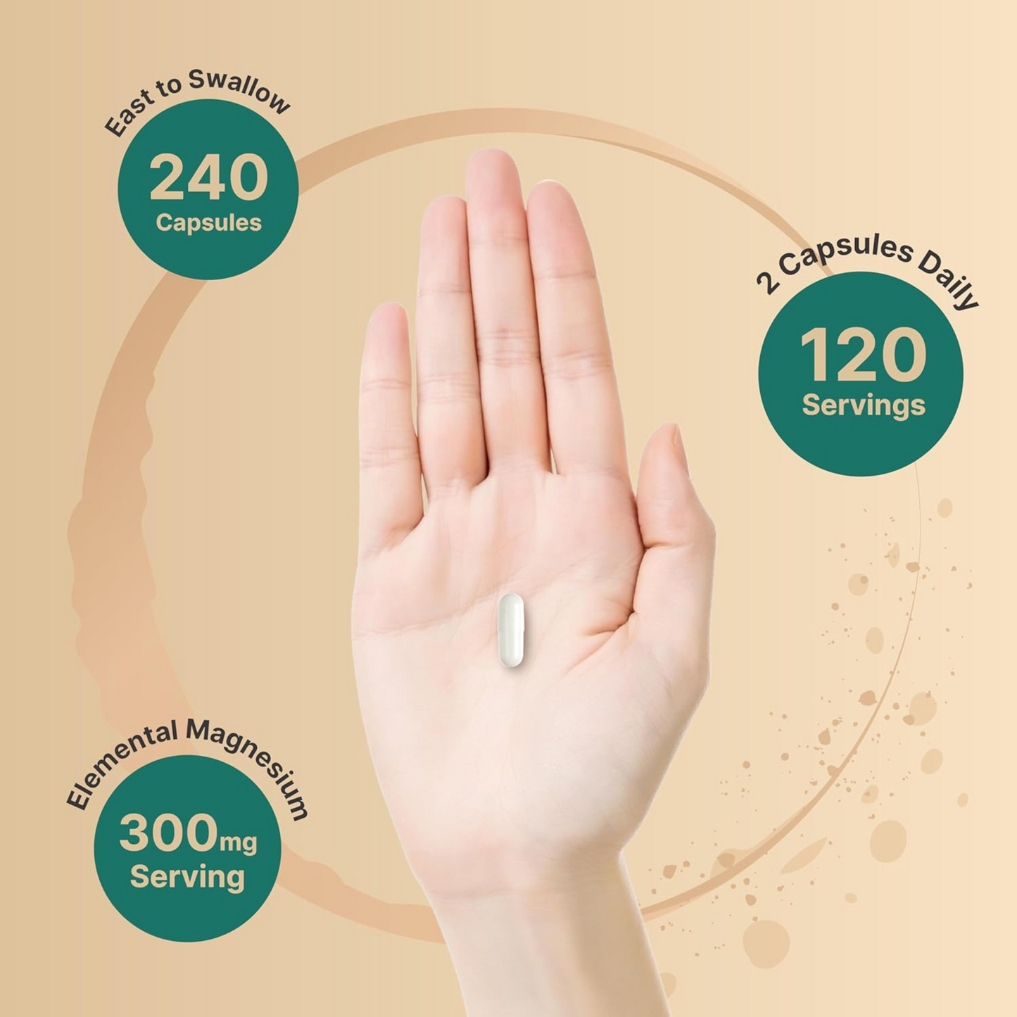 NatureBell Magnésio Triple Complex, Glicinato 500mg com Citrato e Malato, 240 Cápsulas