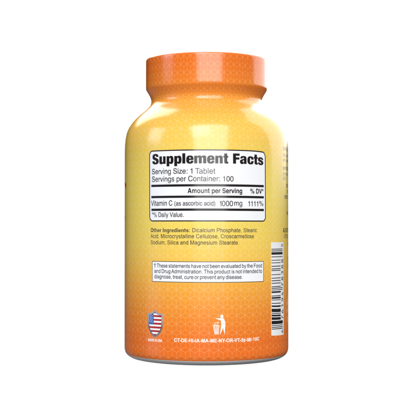 Suplemento Alfa Vitamins Vitamina C 1000 mg, 100 comprimidos