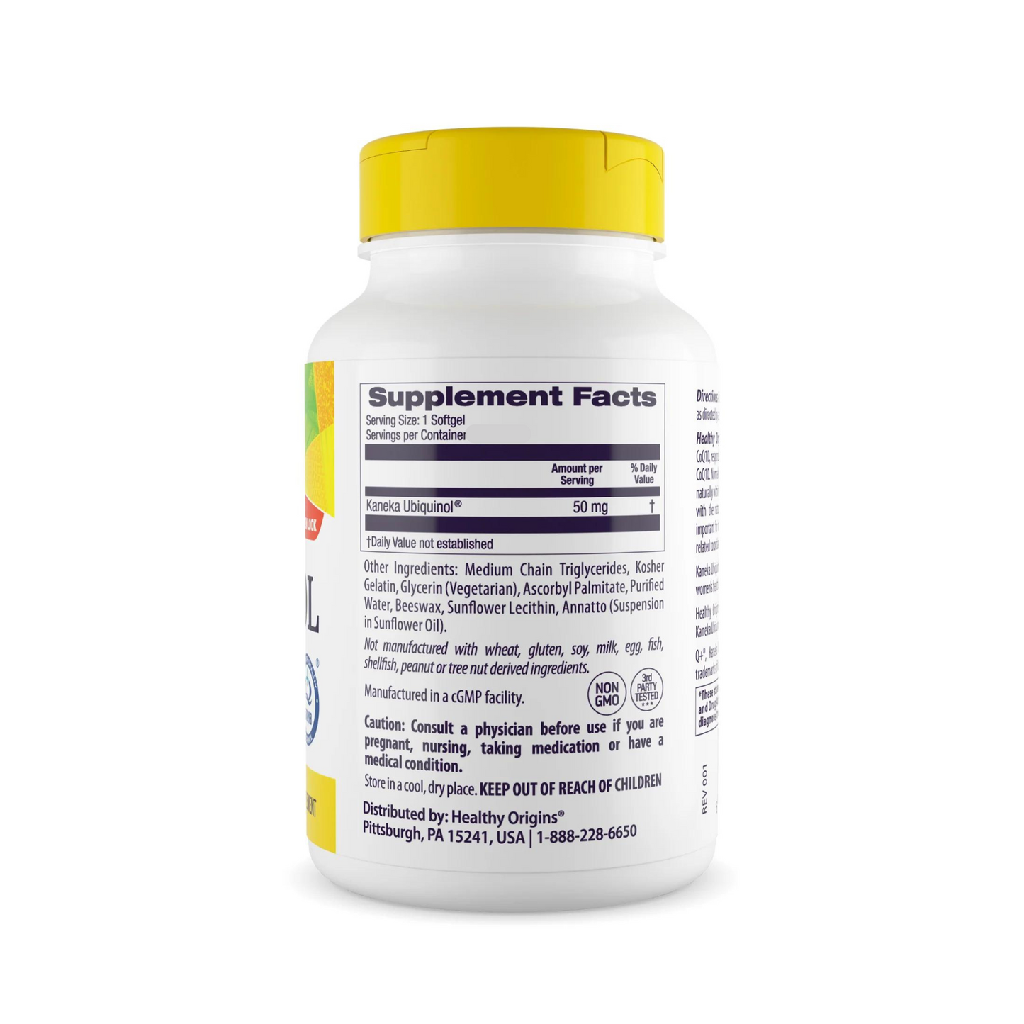 Healthy Origins Ubiquinol, 50 mg (Forma Ativa de CoQ10), 60 Cápsulas em Gel