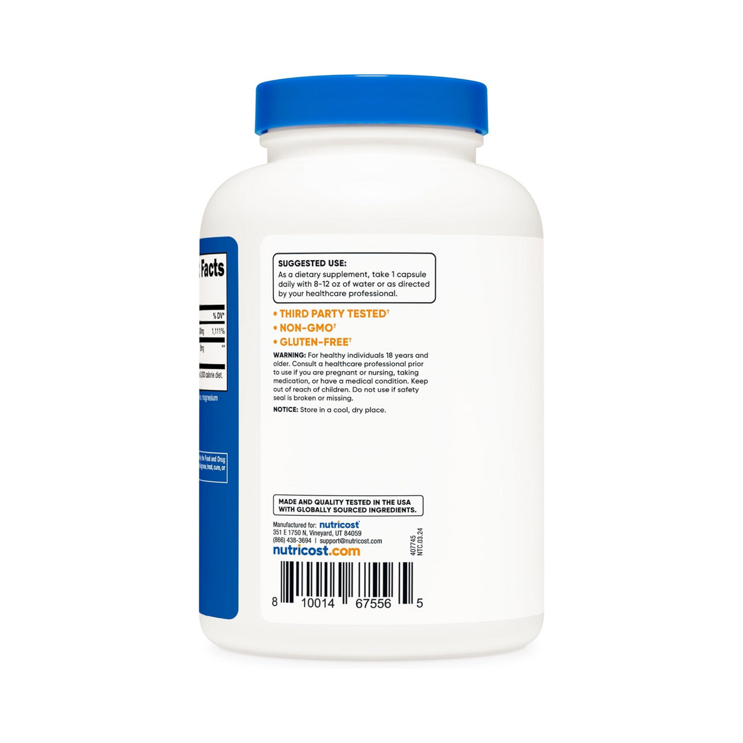 Nutricost Vitamina C com Rose Hips 1.025 mg 240 Cápsulas