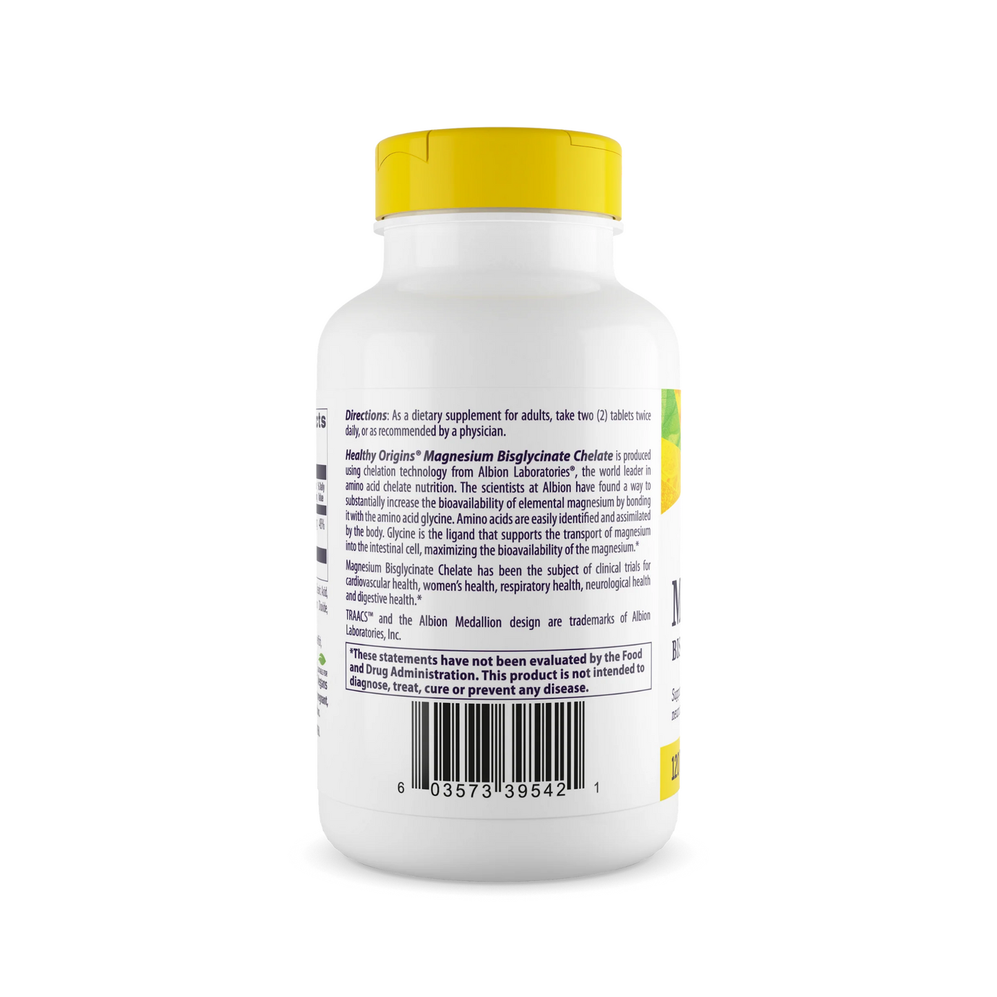 Healthy Origins, Quelato de Bisglicinato de Magnésio (Albion), 100 MG, 120 Tabs