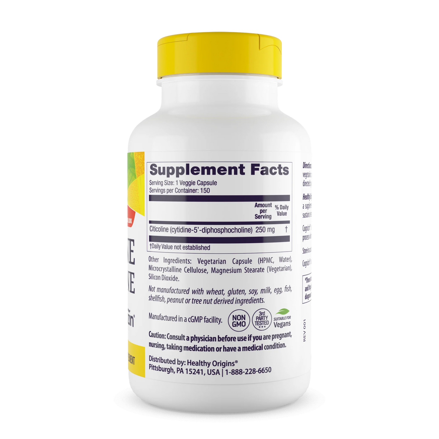 Healthy Origins, Cognizin (Citicoline), 250 mg, 150 Vcaps