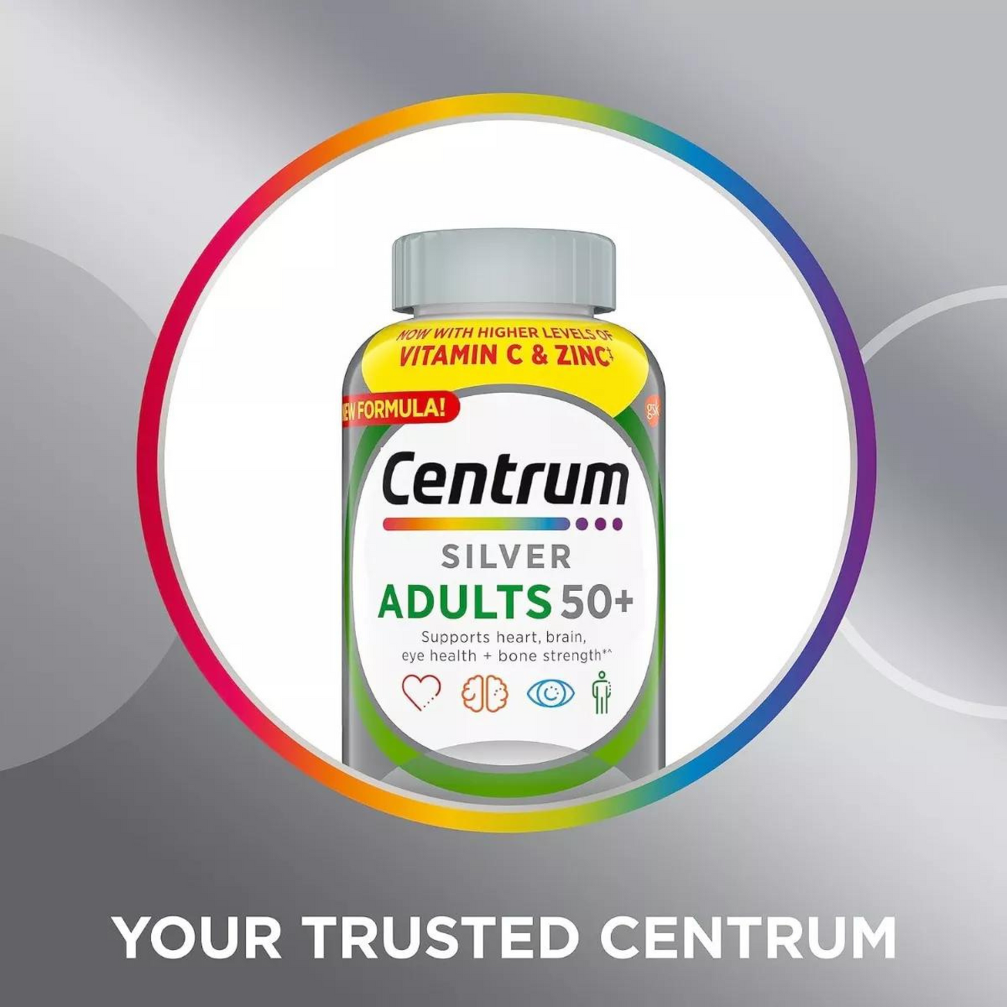 Suplemento Centrum Silver para Adultos 50+, 125 Comprimidos