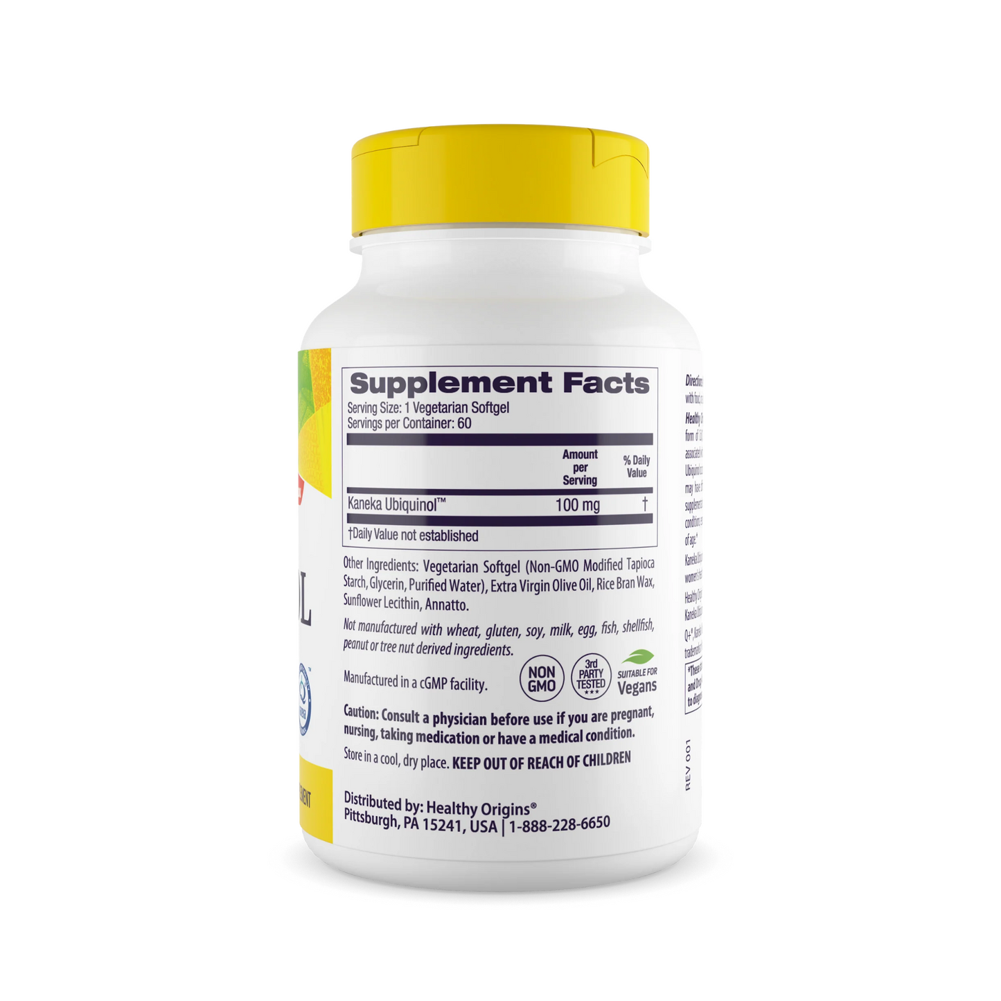 Healthy Origins Ubiquinol, 100 mg (Forma Ativa de CoQ10), 60 Cápsulas de Gel