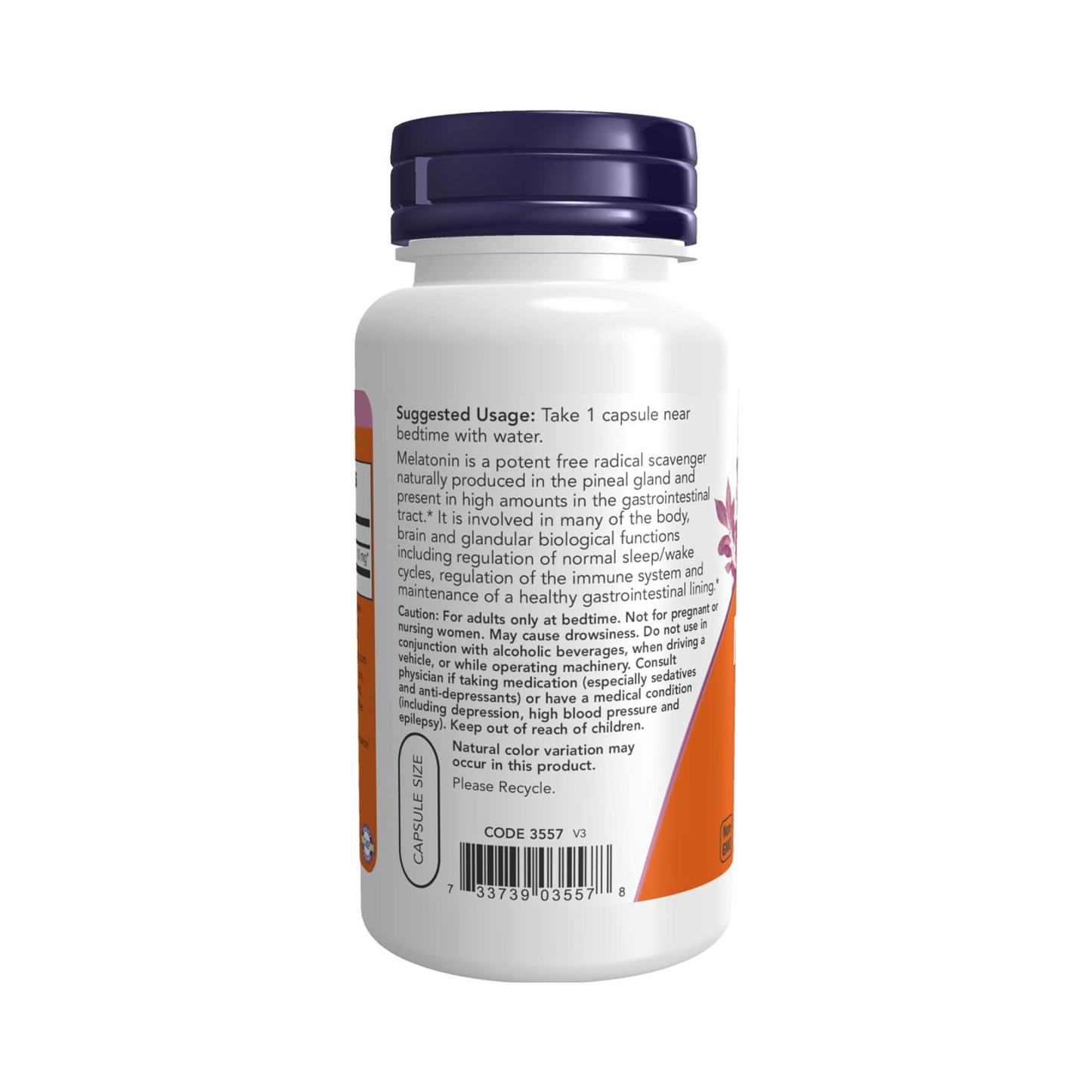Now Foods, Melatonina 10mg, Força Extra, 100 Cápsulas Vegetarianas