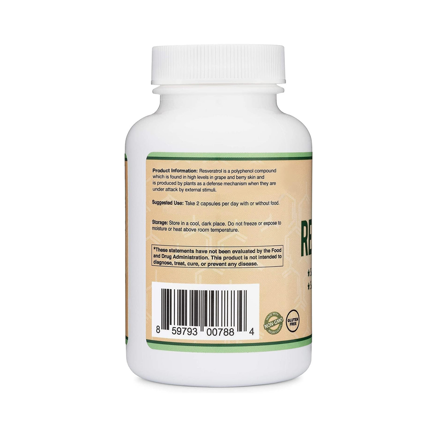 Double Wood Suplemento de Resveratrol, 500mg, 120 Cápsulas