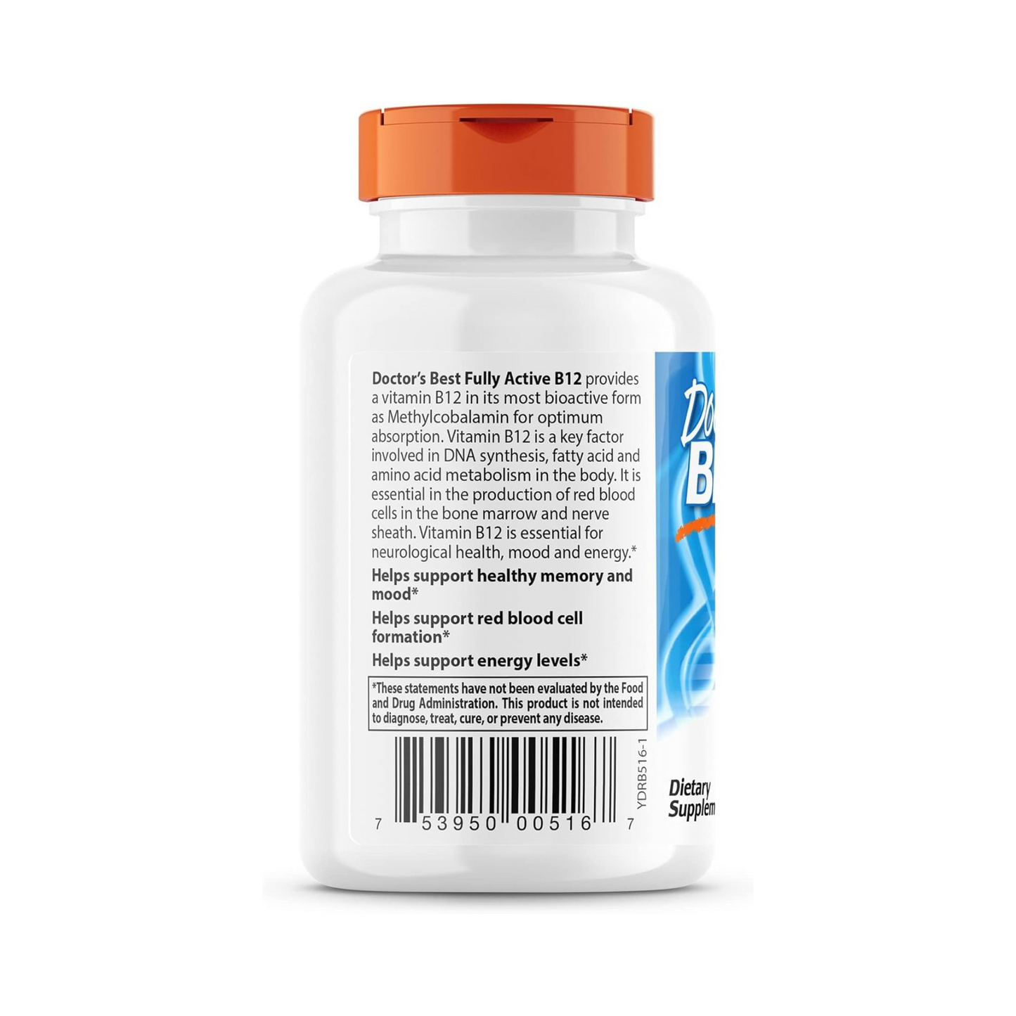 Doctor's Best B12 Totalmente Ativa 1500 mcg 180 Comprimidos