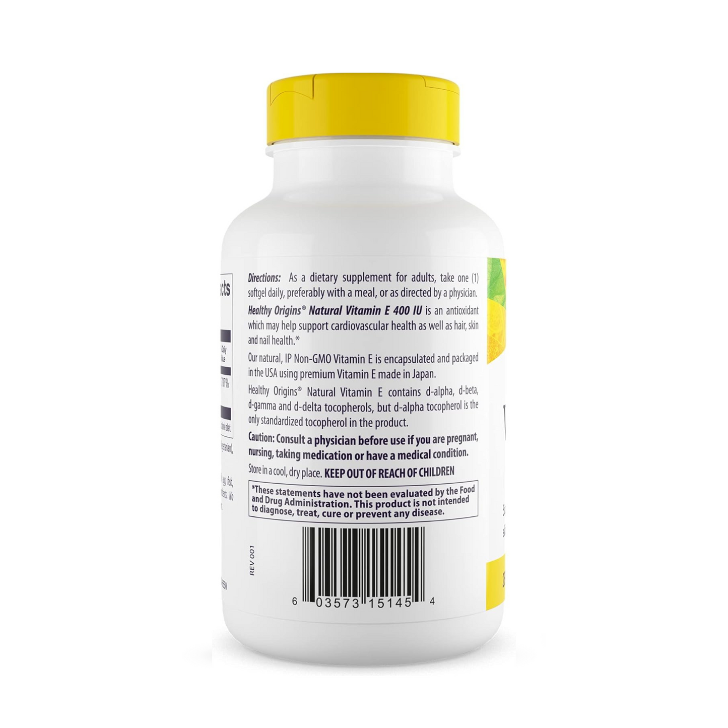 Healthy Origins Vitamina E 400 UI, 180 Softgels