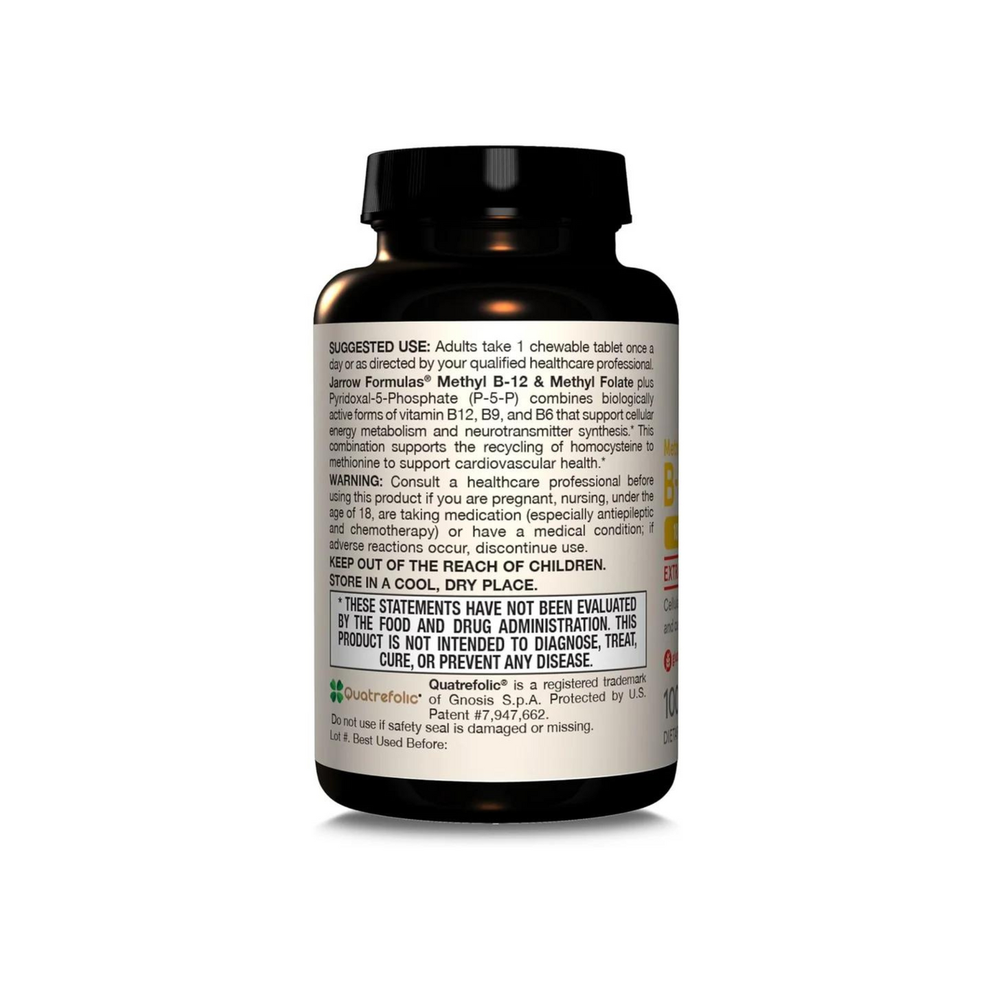 Combo 2 Jarrow Formulas Methyl B-12 e Metilfolato Vegano, Potência Extra, Sabor Limão-Siciliano, 100 Comprimidos Mastigáveis