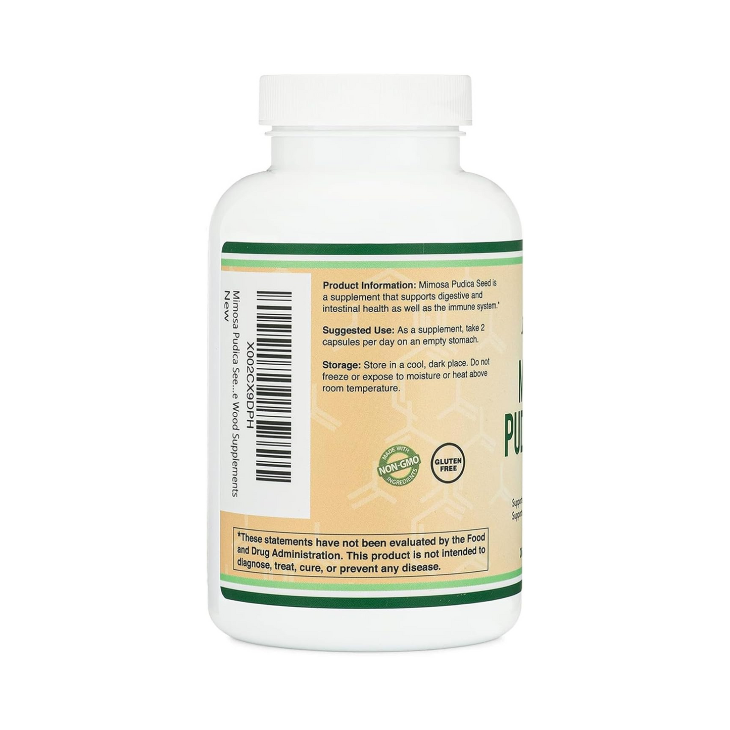 Double Wood Mimosa Pudica Suporte Intestinal e Digestivo 1000 mg 180 Cápsulas