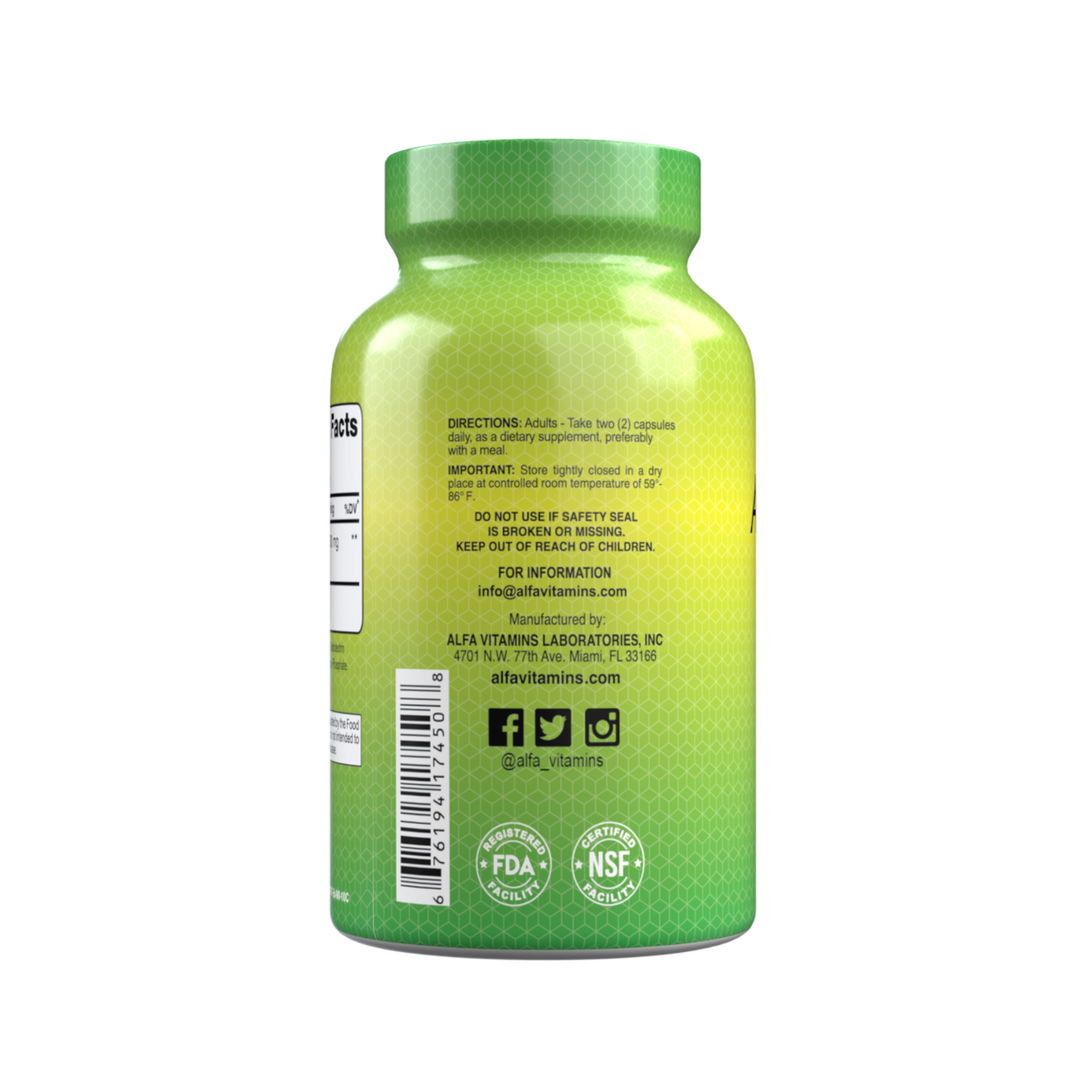 Suplemento Alfa Vitamins Vinagre de Maçã, 1000 mg, 60 Cápsulas