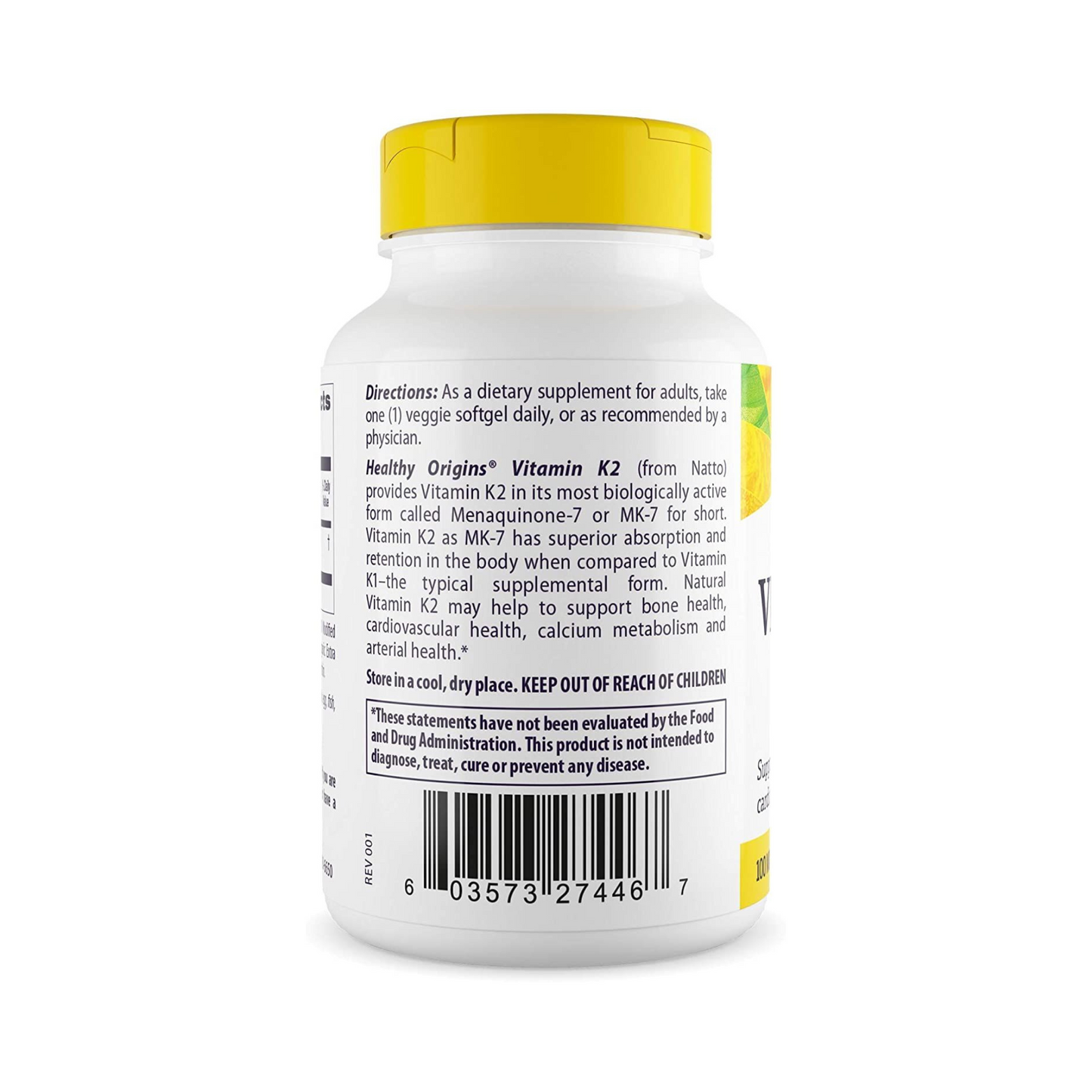 Healthy Origins Vitamina K2 MK7 100 mcg, 180 Softgels