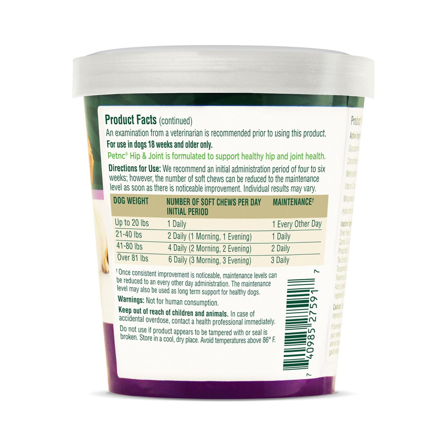 Petnc Suplemento para Articulações de Cães, 90 Mastigáveis com Glucosamina