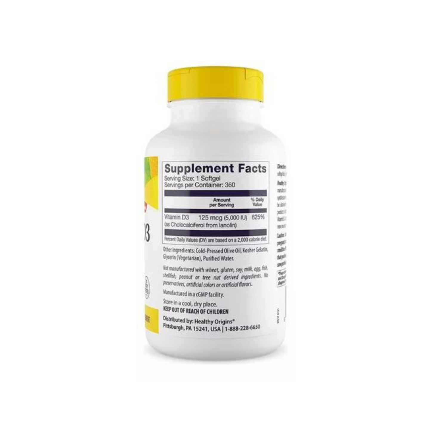 Combo Healthy Origins Vitamina D3 10000 IU, 360 Softgels + NOW Foods Vitamina D3 Líquida Força Extra 25 mcg (1000 UI), 30 ml
