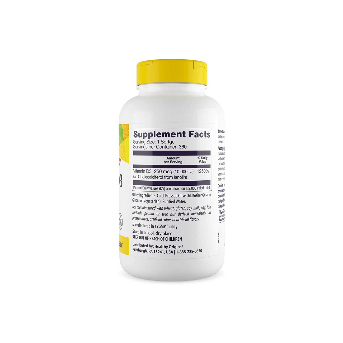 Combo Healthy Origins Vitamina D3 10000 IU, 360 Softgels + Healthy Origins Vitamina D3 5000 IU, 360 Softgels