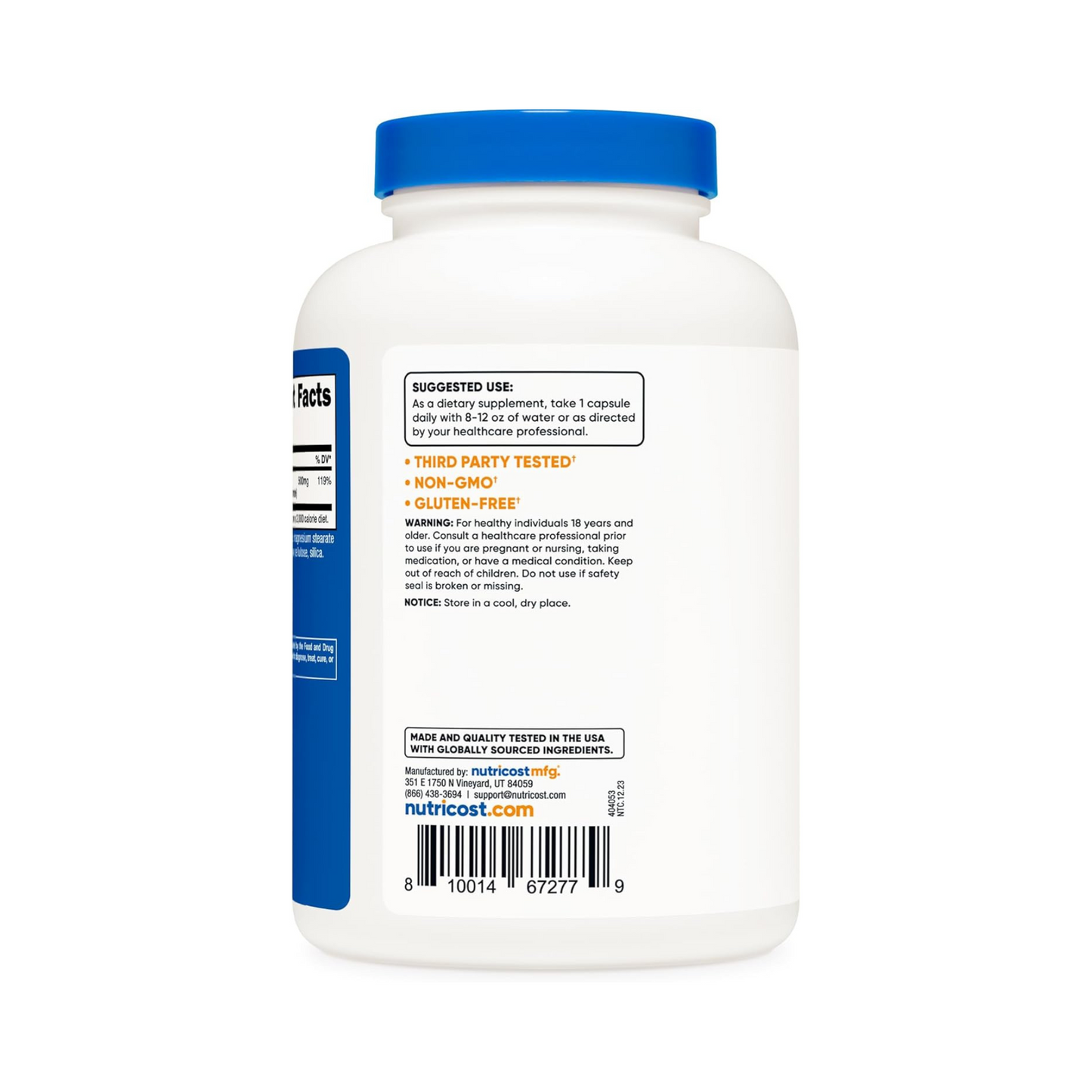 Nutricost Complexo de Magnésio 500 mg 240 Cápsulas
