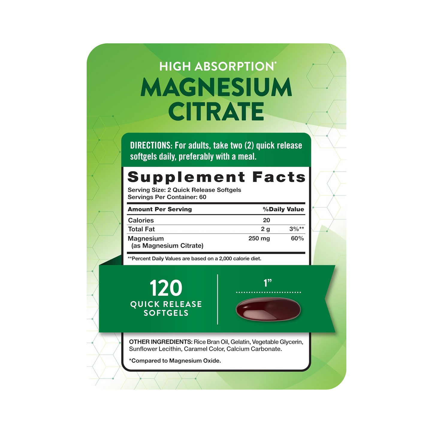 Nature's Truth Magnésio Citrato, 250 mg, 120 Softgels