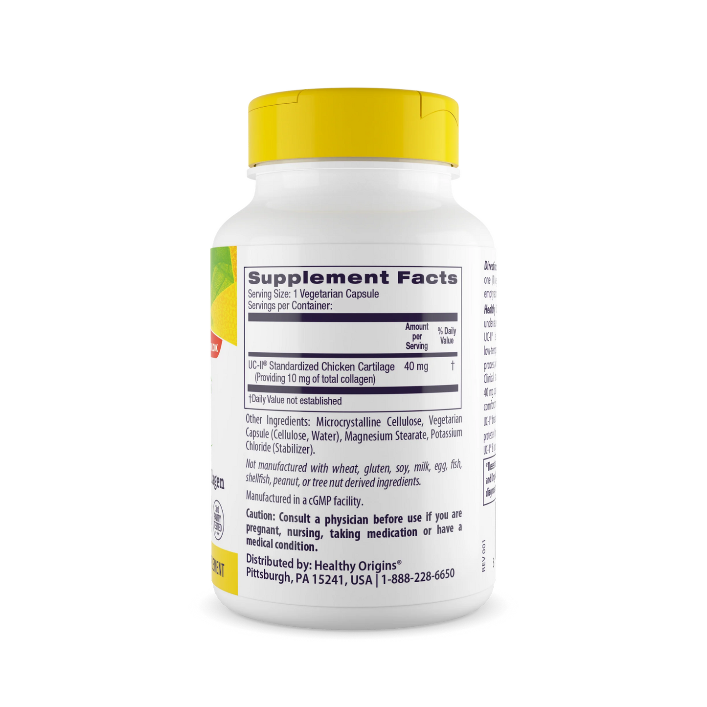 Healthy Origins UC•II 40 mg (Com Colágeno Tipo II não Desnaturado), 120 Cápsulas Vegetais