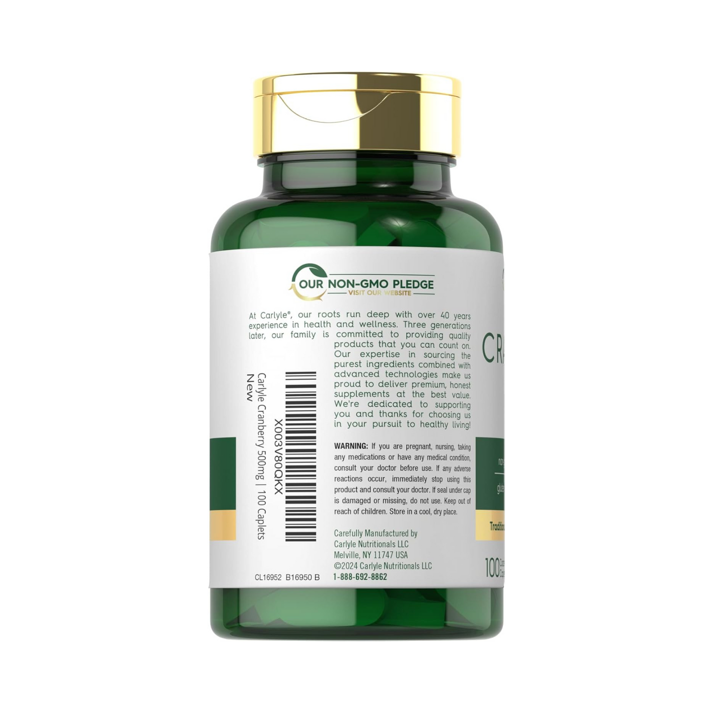 Carlyle Cranberry Pills, 500mg, 100 Comprimidos