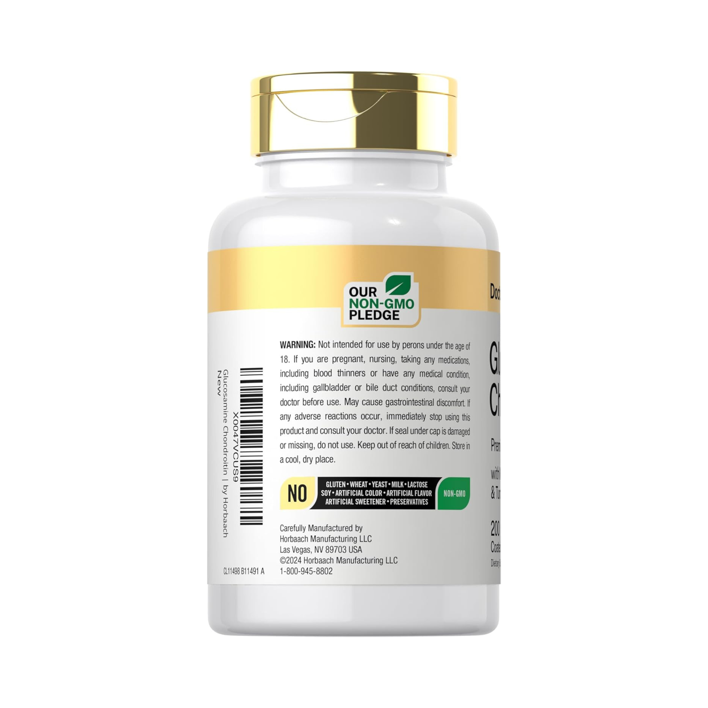 Doctor's Way Glucosamine Chondroitin MSM Turmeric, 200 Comprimidos