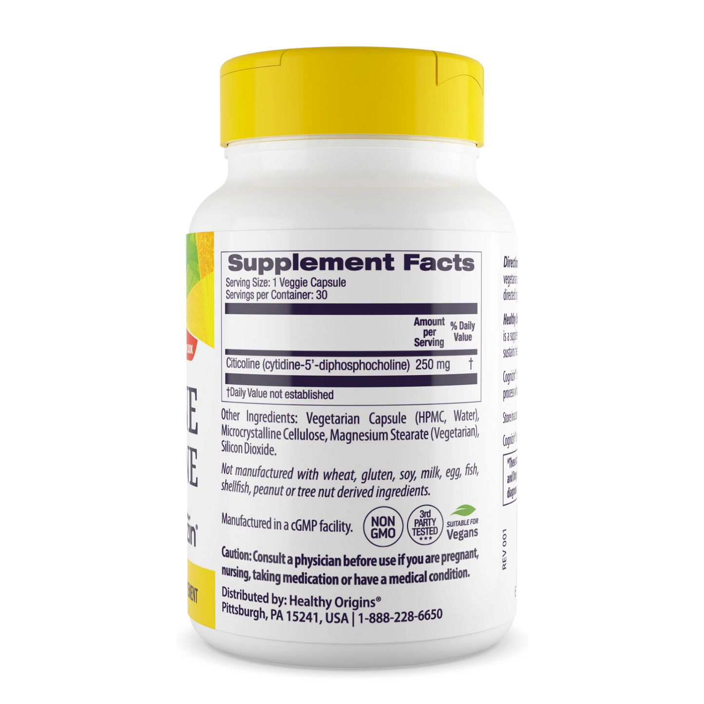 Healthy Origins, Cognizin (Citicoline), 250 mg, 30 Vcaps