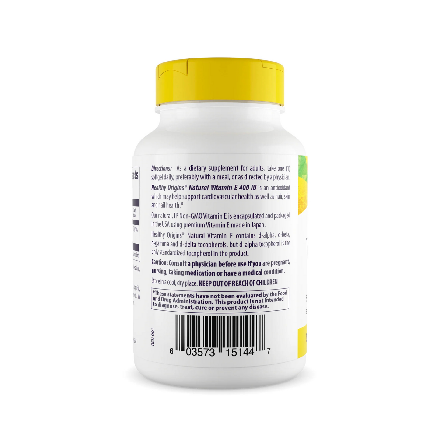 Healthy Origins Vitamina E 400 UI, 90 Softgels