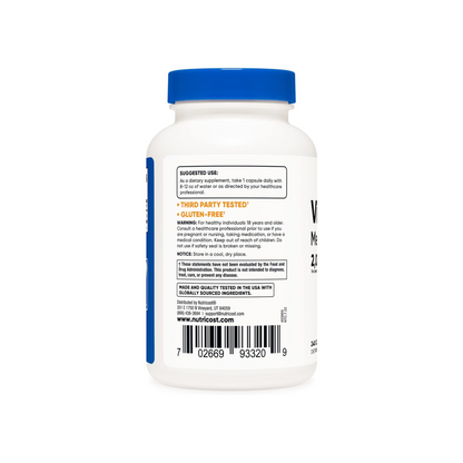 Nutricost Vitamina B12 (Methylcobalamin) 2000 mcg, 240 cápsulas