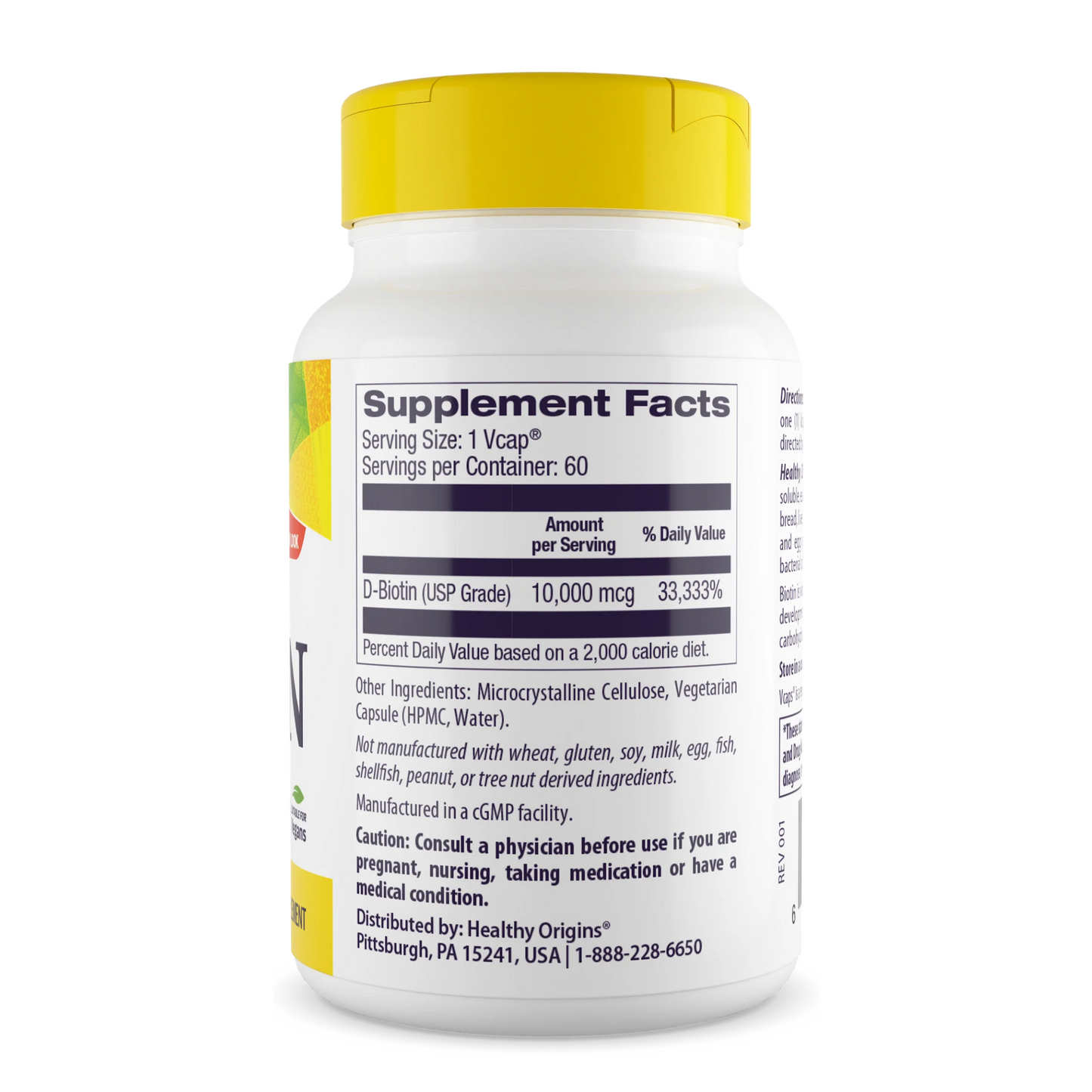 Healthy Origins, Biotin, 10,000 mcg, 60 Vcaps