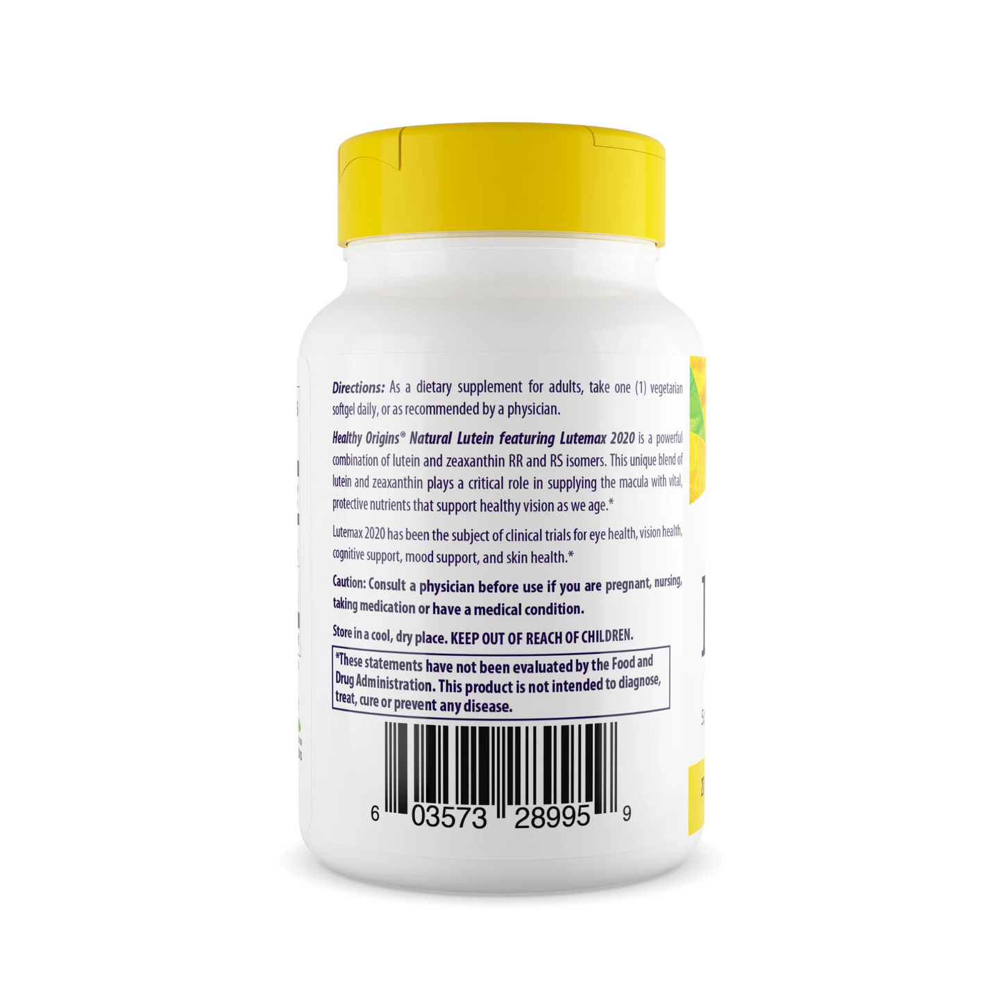 Healthy Origins Lutein (Lutemax 2020) 20 mg - Vegan 180 Vgels