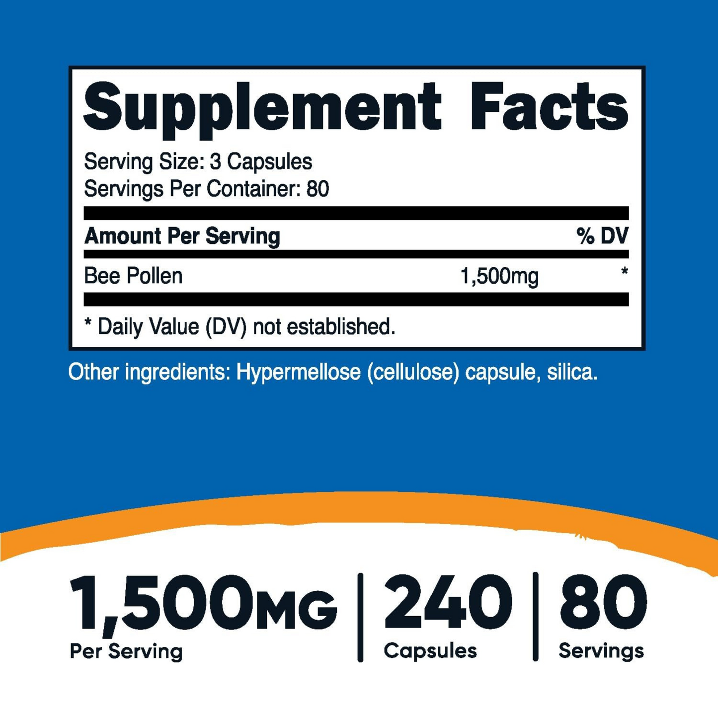Combo 2x Nutricost Pólen de Abelha 1500 mg por Porção, 240 Cápsulas