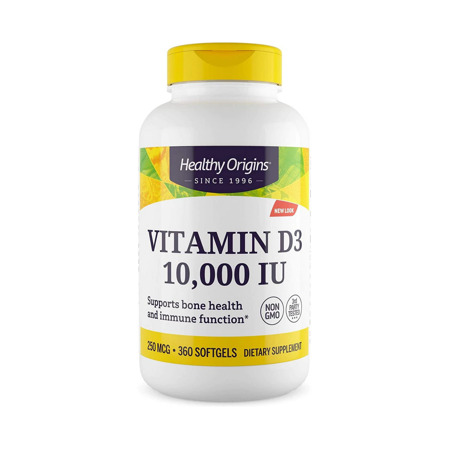 Combo Healthy Origins Vitamina D3 10000 IU, 360 Softgels + Healthy Origins Magnésio Bisglicinato Quelato (Albion), 120 Cápsulas