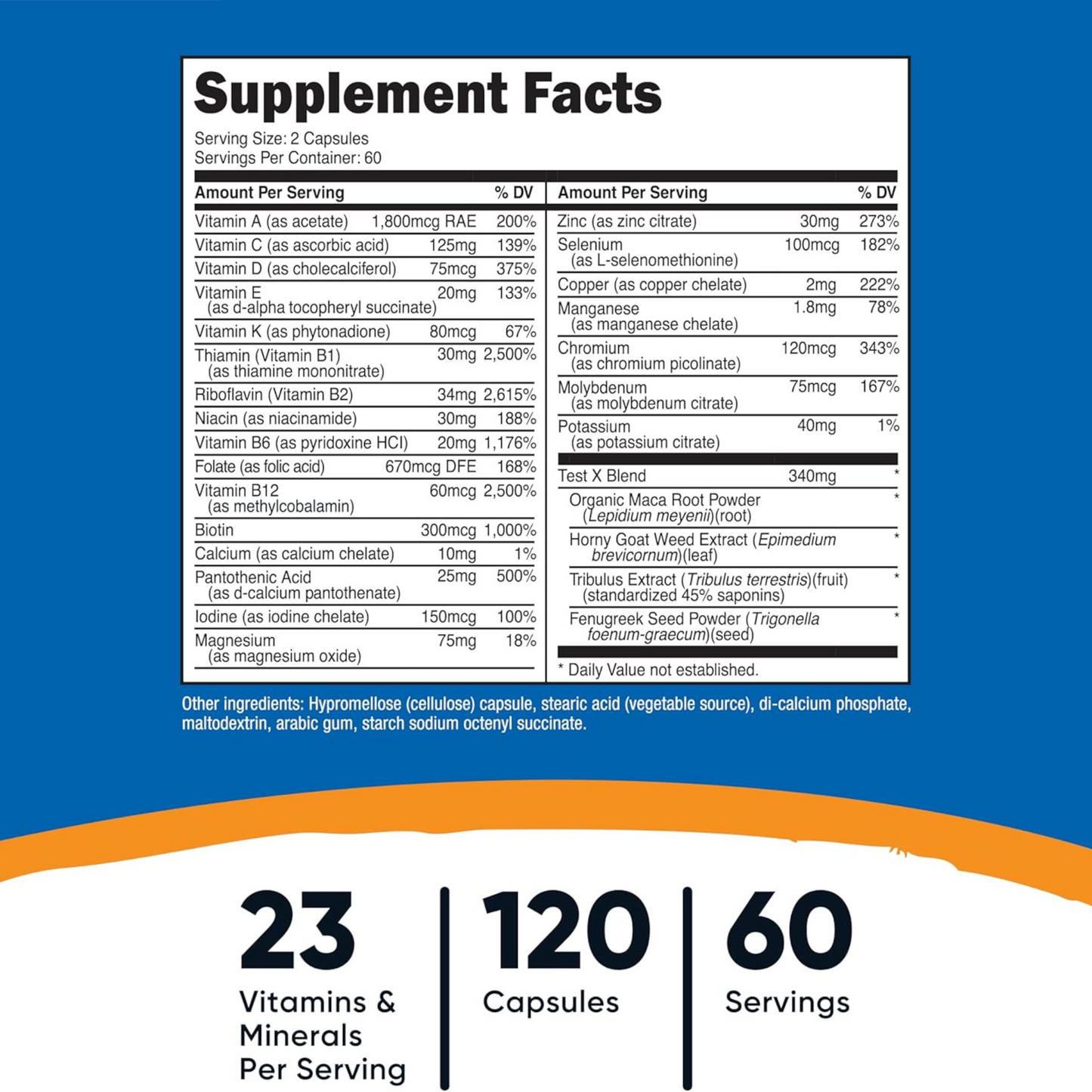 Nutricost Multivitamínico Masculino, 120 Cápsulas