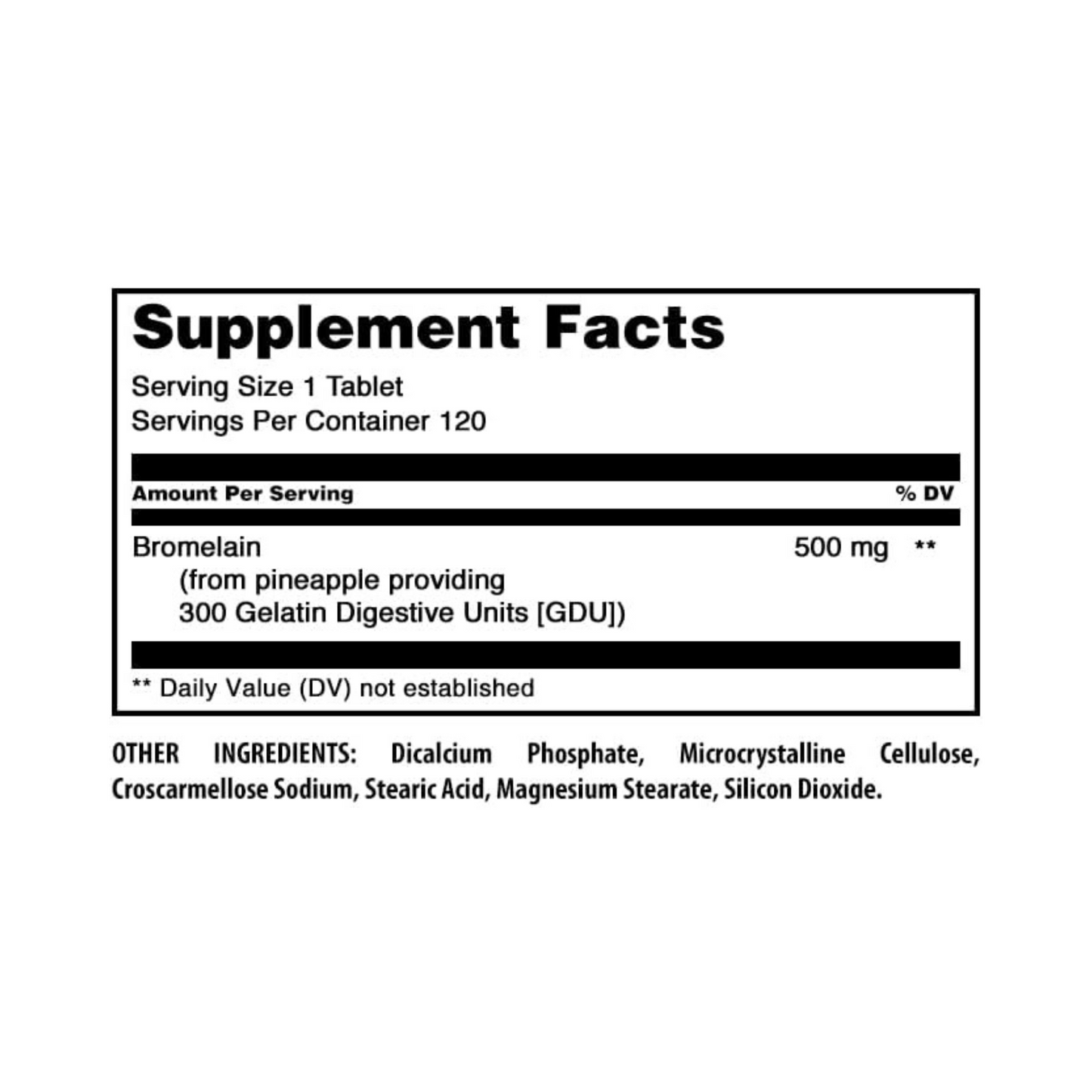 Amazing Formulas Bromelina 500mg, 120 Comprimidos