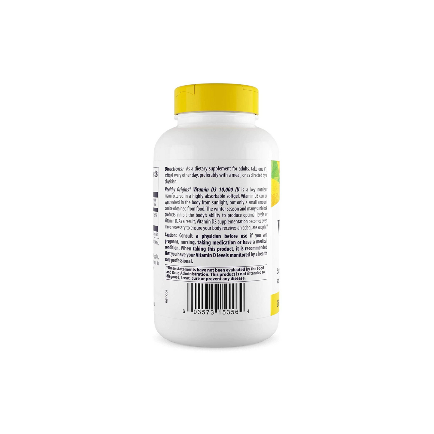 Combo 1 Healthy Origins, D3, 10000IU, 360 Softgels + 1 Nature's Bounty, Melatonina, 3 mg, 240 Comprimidos
