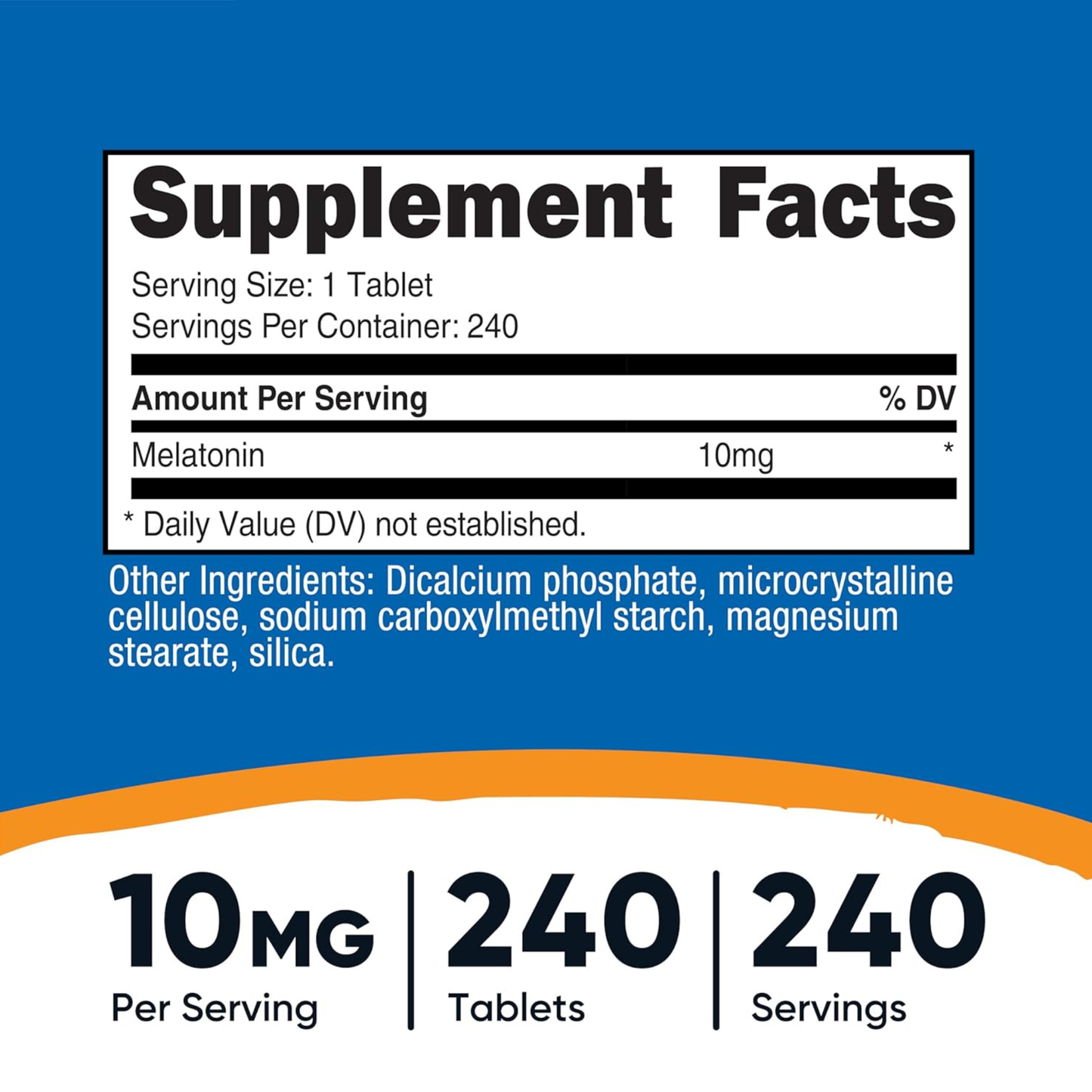 Combo 2x Nutricost Melatonina 10 mg, (10 mg por Dose), 240 Comprimidos